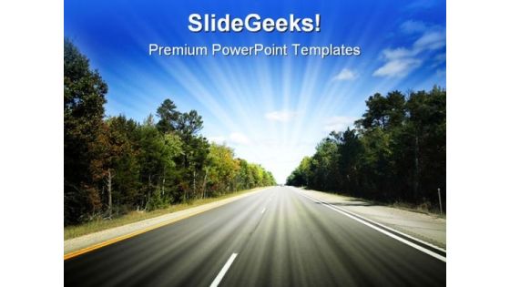 Highway Travel PowerPoint Background And Template 1210 Highway Travel PowerPoint Background And Template 1210