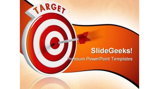 Hit Target Business PowerPoint Background And Template 1210
