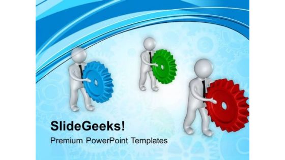 Hold Your Own Gear Process PowerPoint Templates Ppt Backgrounds For Slides 0613
