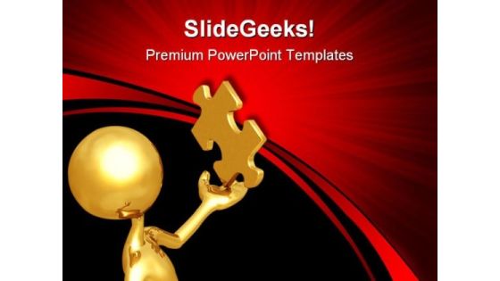 Holding The Golden Puzzle Shapes PowerPoint Themes And PowerPoint Slides 0611 Holding The Golden Puzzle Shapes PowerPoint Themes And PowerPoint Slides 0611