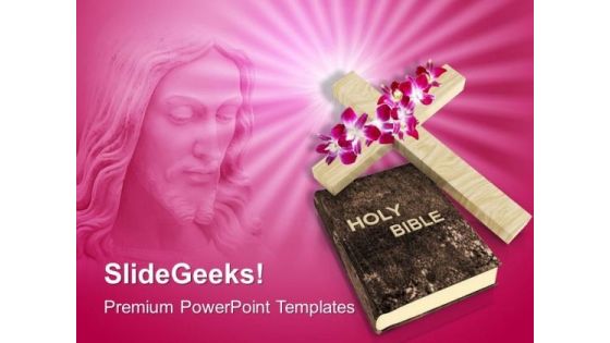 Holy Cross And Bible Christianity PowerPoint Templates Ppt Backgrounds For Slides 1212 Holy Cross And Bible Christianity PowerPoint Templates Ppt Backgrounds For Slides 1212