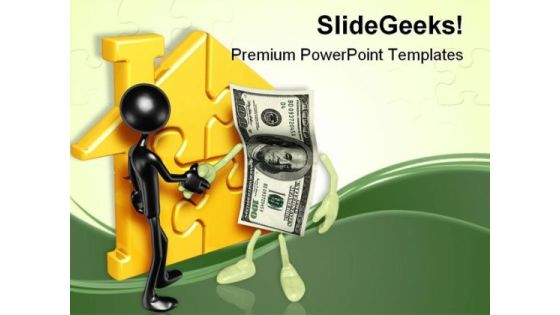 Home Puzzle And Money Handshake PowerPoint Templates And PowerPoint Backgrounds 0611 Home Puzzle And Money Handshake PowerPoint Templates And PowerPoint Backgrounds 0611