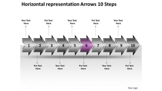 Horizontal Representation Arrows 10 Steps Program Flowchart PowerPoint Slides Horizontal Representation Arrows 10 Steps Program Flowchart PowerPoint Slides