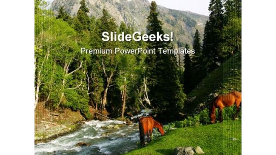 Horses Grazing In The Mountain Animals PowerPoint Themes And PowerPoint Slides 0411 Horses Grazing In The Mountain Animals PowerPoint Themes And PowerPoint Slides 0411