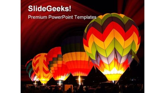 Hot Air Balloons Sports PowerPoint Template 1110