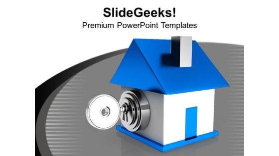 House Locked With Key PowerPoint Templates Ppt Backgrounds For Slides 0213