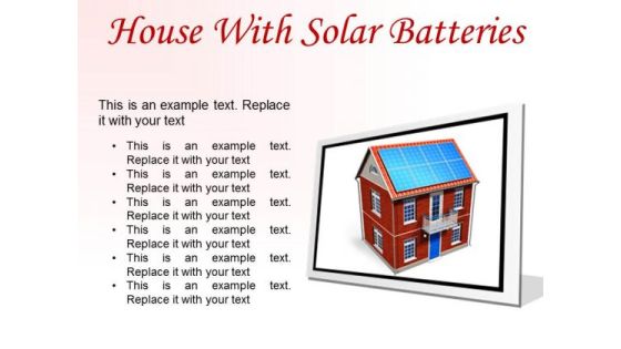 House With Solar Batteries Technology PowerPoint Presentation Slides F