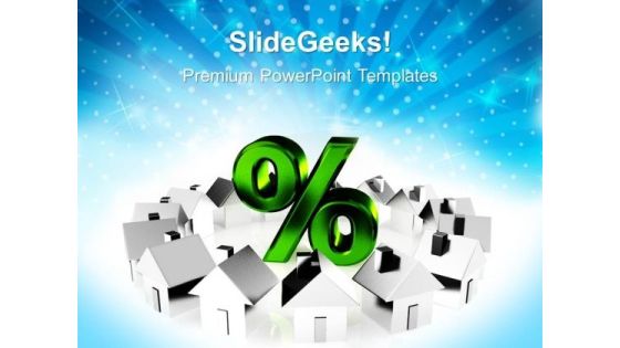 Houses And Percent Symbol Architecture PowerPoint Templates Ppt Backgrounds For Slides 1212