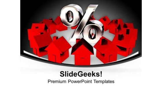 Houses And Percentage Symbol Business Real Estate PowerPoint Templates And PowerPoint Themes 1112