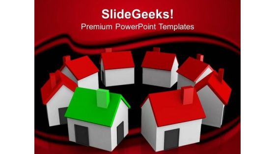 Houses Standing Around Business PowerPoint Templates And PowerPoint Themes 0812 Houses Standing Around Business PowerPoint Templates And PowerPoint Themes 0812