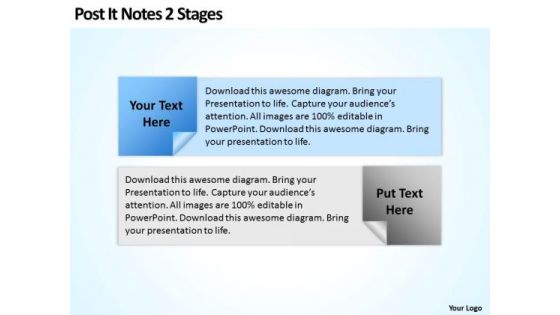 How To Draw Business Process Diagram Post It Notes 2 Stages PowerPoint Slides How To Draw Business Process Diagram Post It Notes 2 Stages PowerPoint Slides