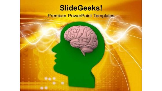Human Brain With Yellow Absatract Background PowerPoint Templates Ppt Backgrounds For Slides 0513 Human Brain With Yellow Absatract Background PowerPoint Templates Ppt Backgrounds For Slides 0513