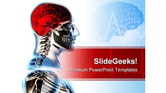 Human Skeleton Science PowerPoint Template 0610