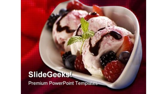 Ice Cream Food PowerPoint Template 0810 Ice Cream Food PowerPoint Template 0810