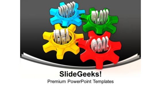 Idea Work Plan And Goal In Gears Business PowerPoint Templates And PowerPoint Themes 1112