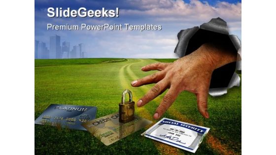 Identity Theft Secuirty PowerPoint Background And Template 1210 Identity Theft Secuirty PowerPoint Background And Template 1210