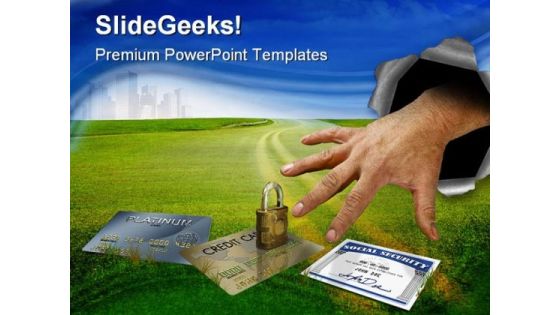 Identity Theft Security PowerPoint Template 1110