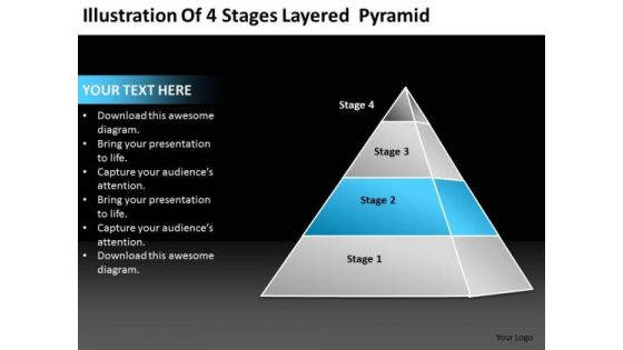 Illustration Of 4 Stages Layered Pyramid Ppt Service Business Plan PowerPoint Slides Illustration Of 4 Stages Layered Pyramid Ppt Service Business Plan PowerPoint Slides