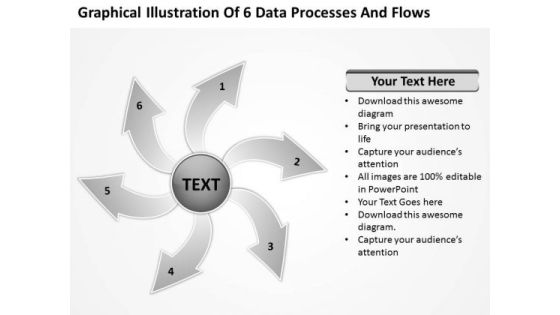 Illustration Of 6 Data Processes And Flows Circular Diagram PowerPoint Slides Illustration Of 6 Data Processes And Flows Circular Diagram PowerPoint Slides