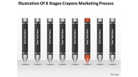 Illustration Of 8 Stages Crayons Marketing Process Ppt Business Plan PowerPoint Templates