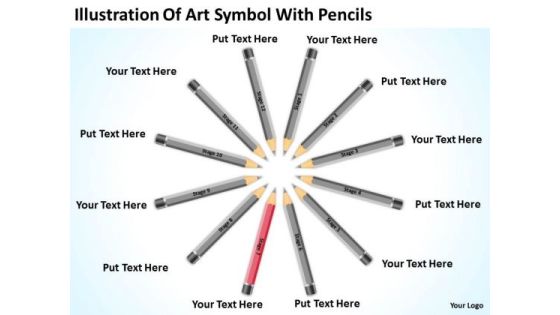 Illustration Of Art Symbol With Pencils Ppt Sample Business Plans PowerPoint Templates
