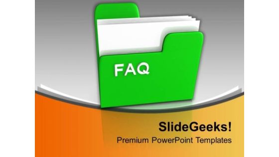 Illustration Of Computer Folder With Faq PowerPoint Templates Ppt Backgrounds For Slides 0113