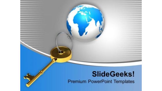 Illustration Of Globe With Golden Key PowerPoint Templates Ppt Backgrounds For Slides 0113 Illustration Of Globe With Golden Key PowerPoint Templates Ppt Backgrounds For Slides 0113
