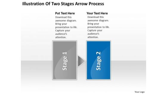 Illustration Of Two Stages Arrow Process Business Flowchart Program PowerPoint Templates