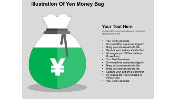 Illustration Of Yen Money Bag PowerPoint Templates Illustration Of Yen Money Bag PowerPoint Templates