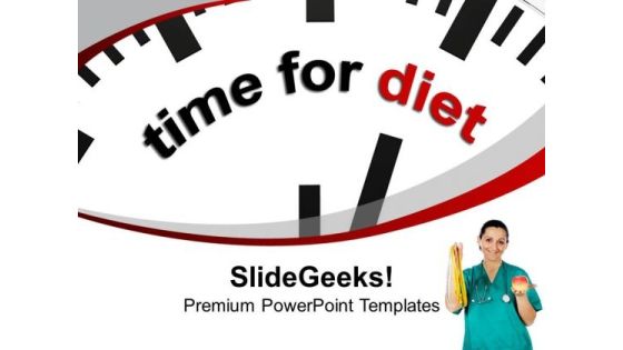 Image Of Clock With Quote Time For Diet PowerPoint Templates Ppt Backgrounds For Slides 0213