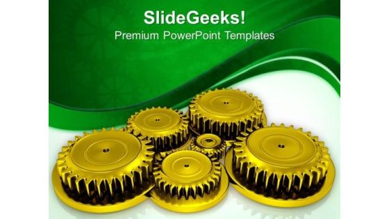 Image Of Golden Gears PowerPoint Templates Ppt Backgrounds For Slides 0713 Image Of Golden Gears PowerPoint Templates Ppt Backgrounds For Slides 0713