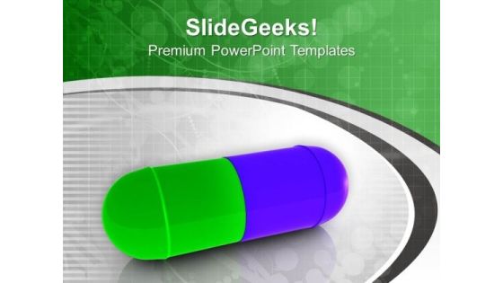 Image Of Half Green Half Purple Capsule PowerPoint Templates Ppt Backgrounds For Slides 0213
