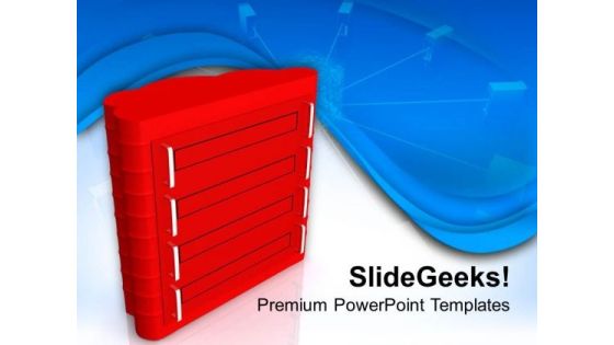 Image Of Red Computer Server PowerPoint Templates Ppt Backgrounds For Slides 0713