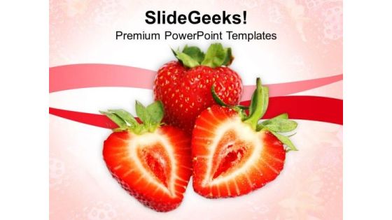 Image Of Red Strawberry Fruit PowerPoint Templates Ppt Backgrounds For Slides 0213 Image Of Red Strawberry Fruit PowerPoint Templates Ppt Backgrounds For Slides 0213