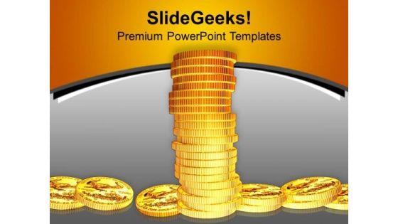 Image Of Tower Made Of Gold Coins PowerPoint Templates Ppt Backgrounds For Slides 0213 Image Of Tower Made Of Gold Coins PowerPoint Templates Ppt Backgrounds For Slides 0213
