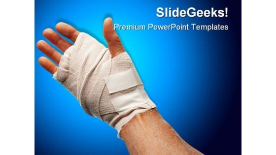 Injured Hand Medical PowerPoint Templates And PowerPoint Backgrounds 0411 Injured Hand Medical PowerPoint Templates And PowerPoint Backgrounds 0411