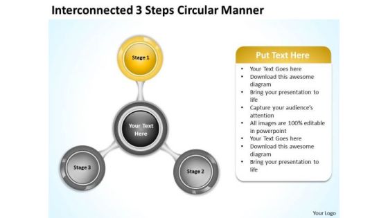 Interconnected 3 Steps Circular Manner Business Plan PowerPoint Templates Interconnected 3 Steps Circular Manner Business Plan PowerPoint Templates