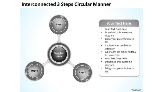 Interconnected 3 Steps Circular Manner It Business Plan PowerPoint Slides Interconnected 3 Steps Circular Manner It Business Plan PowerPoint Slides