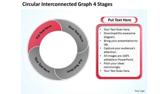 Interconnected Graph 4 Stages Ppt Starting Business Plan Template PowerPoint Templates