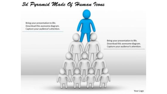 Internet Business Strategy 3d Pyramid Made Of Human Icons Concept