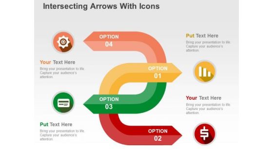 Intersecting Arrows With Icons PowerPoint Template Intersecting Arrows With Icons PowerPoint Template