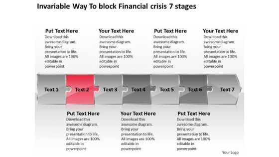 Invariable Way To Block Financial Crisis 7 Stages Flow Diagram PowerPoint Templates