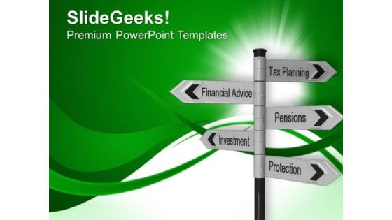 Investment Plans Future Signpost PowerPoint Templates Ppt Backgrounds For Slides 0213