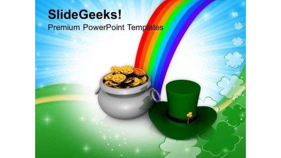 Irish Hat And Pot Of Gold Coins Patricks Day PowerPoint Templates Ppt Backgrounds For Slides 0313 Irish Hat And Pot Of Gold Coins Patricks Day PowerPoint Templates Ppt Backgrounds For Slides 0313