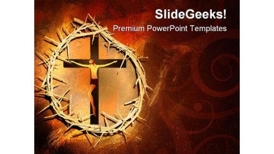 Jesus Crown Religion PowerPoint Template 1110