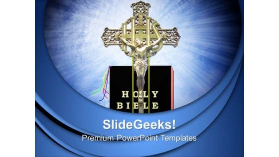 Jesus On Cross With Bible Church PowerPoint Templates And PowerPoint Themes 0812 Jesus On Cross With Bible Church PowerPoint Templates And PowerPoint Themes 0812