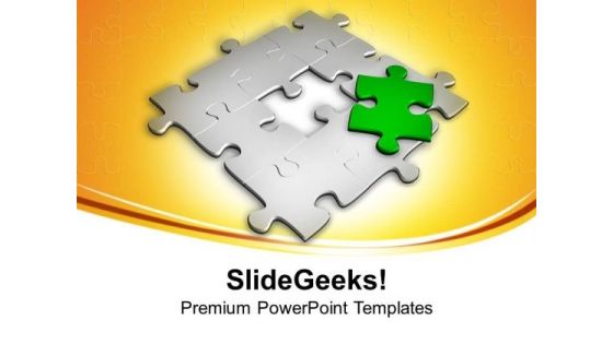 Jigsaw Puzzle With Missing Piece PowerPoint Templates Ppt Backgrounds For Slides 0413