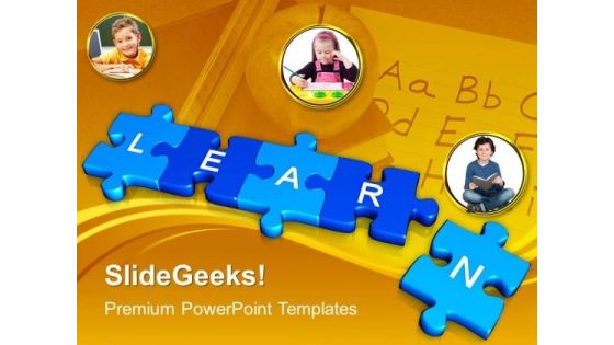 Jigsaw Puzzles With Learn Education PowerPoint Templates And PowerPoint Themes 1012