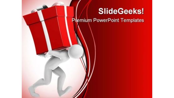 Joe Carrying Gift Christmas PowerPoint Templates And PowerPoint Backgrounds 0311 Joe Carrying Gift Christmas PowerPoint Templates And PowerPoint Backgrounds 0311