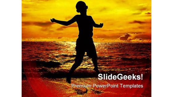 Jump Of Joy Beach PowerPoint Backgrounds And Templates 0111 Jump Of Joy Beach PowerPoint Backgrounds And Templates 0111